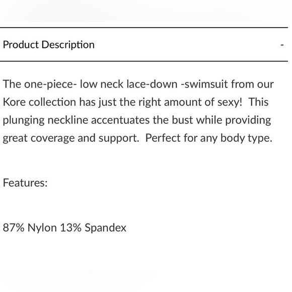 ☀️☀️☀️ Bleu Rod Beattie KORE Low Neck Lace Up One Piece Size 20W - Picture 6 of 6